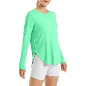 image:imageG4Free Lightbreeze Womens UPF 50 Long Sleeve Workout Tops Quick Dry UV Sun Shirt Running Gym Hiking Yoga Casual LightweightMint Green