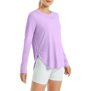 image:imageG4Free Lightbreeze Womens UPF 50 Long Sleeve Workout Tops Quick Dry UV Sun Shirt Running Gym Hiking Yoga Casual LightweightPurple