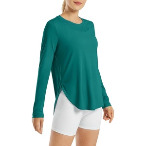 image:imageG4Free Lightbreeze Womens UPF 50 Long Sleeve Workout Tops Quick Dry UV Sun Shirt Running Gym Hiking Yoga Casual LightweightTeal