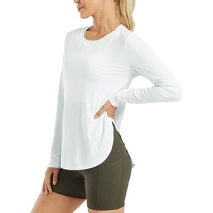 image:imageG4Free Lightbreeze Womens UPF 50 Long Sleeve Workout Tops Quick Dry UV Sun Shirt Running Gym Hiking Yoga Casual LightweightWhite