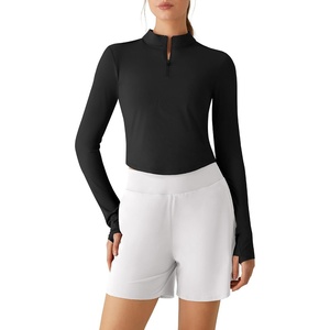 image:imageG4Free Lightbreeze Womens UPF 50 Sun Shirts Quick Dry  Breathable Crop Long Sleeve Workout Tops Running Hiking GolfBlack