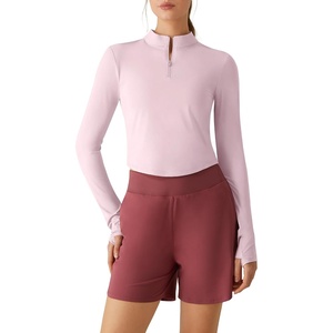 image:imageG4Free Lightbreeze Womens UPF 50 Sun Shirts Quick Dry  Breathable Crop Long Sleeve Workout Tops Running Hiking GolfLight Pink