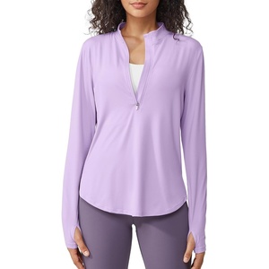 image:imageG4Free Lightbreeze Womens UPF 50 Sun Shirts Quick Dry  Lightweight Long Sleeve Workout Tops Half Zip Running Hiking YogaPurple