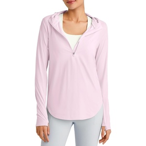 image:imageG4Free Skimetic UPF 50 Sun Hoodie Lightweight Women Long Sleeve Workout Tops Shirts Half Zip Quick Dry Running HikingPink