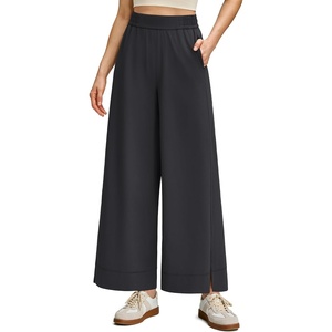 image:imageG4Free Strowen Women Lightweight Wide Leg Ankle Pants with Pockets 78 Length Track Pants Stretchy Casual Travel TrousersBlack