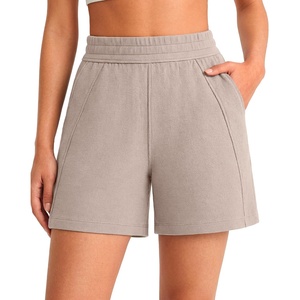 image:imageG4Free Waffle Knit Casual Shorts for Women 4  High Waisted Summer Soft Athletic Shorts with PocketsDusty Taupe