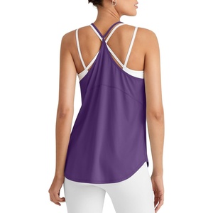 image:imageG4Free Workout Athletic Tank Tops for Women Racerback Lightweight Gym Pilates YBack Loose Fit Running Tanks TopDark Purple