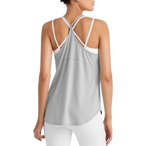 image:imageG4Free Workout Athletic Tank Tops for Women Racerback Lightweight Gym Pilates YBack Loose Fit Running Tanks TopGray