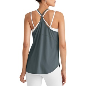 image:imageG4Free Workout Athletic Tank Tops for Women Racerback Lightweight Gym Pilates YBack Loose Fit Running Tanks TopGray Blue