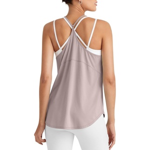 image:imageG4Free Workout Athletic Tank Tops for Women Racerback Lightweight Gym Pilates YBack Loose Fit Running Tanks TopGray Lilac