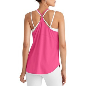image:imageG4Free Workout Athletic Tank Tops for Women Racerback Lightweight Gym Pilates YBack Loose Fit Running Tanks TopHot Pink