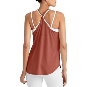 image:imageG4Free Workout Athletic Tank Tops for Women Racerback Lightweight Gym Pilates YBack Loose Fit Running Tanks TopJam Brown