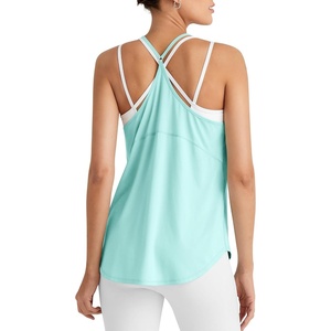 image:imageG4Free Workout Athletic Tank Tops for Women Racerback Lightweight Gym Pilates YBack Loose Fit Running Tanks TopLight Blue