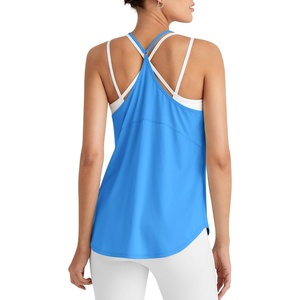 image:imageG4Free Workout Athletic Tank Tops for Women Racerback Lightweight Gym Pilates YBack Loose Fit Running Tanks TopOcean Blue