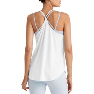 image:imageG4Free Workout Athletic Tank Tops for Women Racerback Lightweight Gym Pilates YBack Loose Fit Running Tanks TopWhite