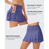 image:imageG4Free 1520 Tennis Skirts for Women Golf Skorts with Pockets High Waist Ruffle Athletic Skirt Inner Shorts15dusky Purple