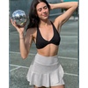 image:imageG4Free 1520 Tennis Skirts for Women Golf Skorts with Pockets High Waist Ruffle Athletic Skirt Inner Shorts15grey