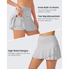 image:imageG4Free 1520 Tennis Skirts for Women Golf Skorts with Pockets High Waist Ruffle Athletic Skirt Inner Shorts15grey