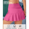 image:imageG4Free 1520 Tennis Skirts for Women Golf Skorts with Pockets High Waist Ruffle Athletic Skirt Inner Shorts15rose Pink