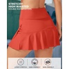 image:imageG4Free 1520 Tennis Skirts for Women Golf Skorts with Pockets High Waist Ruffle Athletic Skirt Inner Shorts15rust Orange