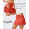 image:imageG4Free 1520 Tennis Skirts for Women Golf Skorts with Pockets High Waist Ruffle Athletic Skirt Inner Shorts15rust Orange
