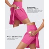 image:imageG4Free 1520 Tennis Skirts for Women Golf Skorts with Pockets High Waist Ruffle Athletic Skirt Inner Shorts20rose Pink