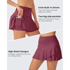 image:imageG4Free 1520 Tennis Skirts for Women Golf Skorts with Pockets High Waist Ruffle Athletic Skirt Inner ShortsDark Burgundy