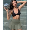 image:imageG4Free 1520 Tennis Skirts for Women Golf Skorts with Pockets High Waist Ruffle Athletic Skirt Inner ShortsGray Olive