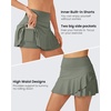 image:imageG4Free 1520 Tennis Skirts for Women Golf Skorts with Pockets High Waist Ruffle Athletic Skirt Inner ShortsGray Olive