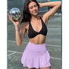 image:imageG4Free 1520 Tennis Skirts for Women Golf Skorts with Pockets High Waist Ruffle Athletic Skirt Inner ShortsLight Purple
