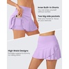 image:imageG4Free 1520 Tennis Skirts for Women Golf Skorts with Pockets High Waist Ruffle Athletic Skirt Inner ShortsLight Purple