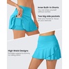 image:imageG4Free 1520 Tennis Skirts for Women Golf Skorts with Pockets High Waist Ruffle Athletic Skirt Inner ShortsSky Blue