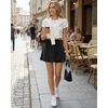 image:imageG4Free BareFeel Wrap Tennis Skirts for Women  15 High Stretch A Line Golf Skort Casual Summer Builtin Shorts with PocketsBlack