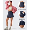 image:imageG4Free BareFeel Wrap Tennis Skirts for Women  15 High Stretch A Line Golf Skort Casual Summer Builtin Shorts with PocketsDark Navy