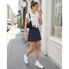 image:imageG4Free BareFeel Wrap Tennis Skirts for Women  15 High Stretch A Line Golf Skort Casual Summer Builtin Shorts with PocketsDark Navy