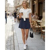 image:imageG4Free BareFeel Wrap Tennis Skirts for Women  15 High Stretch A Line Golf Skort Casual Summer Builtin Shorts with PocketsDark Navy