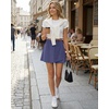 image:imageG4Free BareFeel Wrap Tennis Skirts for Women  15 High Stretch A Line Golf Skort Casual Summer Builtin Shorts with PocketsDusky Purple