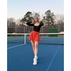 image:imageG4Free High Waisted Tennis Skirts for Women 15 Pleated Flowy Athletic Skorts Summer Casual Inner Shorts with 4 PocketsRust Orange