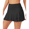 image:imageG4Free 1520 Tennis Skirts for Women Golf Skorts with Pockets High Waist Ruffle Athletic Skirt Inner Shorts15black