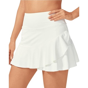 image:imageG4Free 1520 Tennis Skirts for Women Golf Skorts with Pockets High Waist Ruffle Athletic Skirt Inner Shorts15white