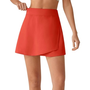 image:imageG4Free BareFeel Wrap Tennis Skirts for Women  15 High Stretch A Line Golf Skort Casual Summer Builtin Shorts with PocketsRust Orange