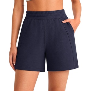 image:imageG4Free Waffle Knit Casual Shorts for Women 4  High Waisted Summer Soft Athletic Shorts with PocketsRoyal Blue