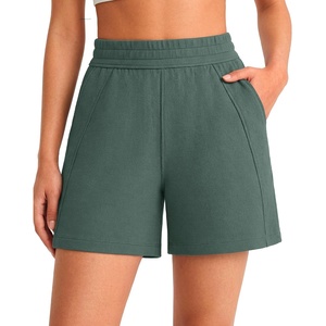 image:imageG4Free Waffle Knit Casual Shorts for Women 4  High Waisted Summer Soft Athletic Shorts with PocketsSage Green