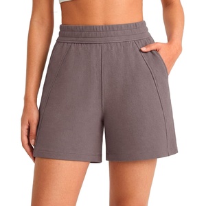image:imageG4Free Waffle Knit Casual Shorts for Women 4  High Waisted Summer Soft Athletic Shorts with PocketsTaupe