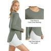 image:imageG4Free Lightbreeze Womens UPF 50 Long Sleeve Workout Tops Quick Dry UV Sun Shirt Running Gym Hiking Yoga Casual LightweightGray Olive