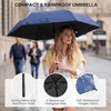 image:imageG4Free 433 Inch Travel Umbrella with Ring Carabiner Handle Automatic Open UV Protection Lightweight Compact Rain amp Sun Umbrella for Backpack Car CommutingNavy Blue
