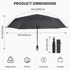 image:imageG4Free 433 Inch Travel Umbrella with Ring Carabiner Handle Automatic Open UV Protection Lightweight Compact Rain amp Sun Umbrella for Backpack Car CommutingBlack