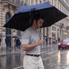 image:imageG4Free 433 Inch Travel Umbrella with Ring Carabiner Handle Automatic Open UV Protection Lightweight Compact Rain amp Sun Umbrella for Backpack Car CommutingNavy Blue