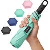 image:imageG4Free 433 Inch Travel Umbrella with Ring Carabiner Handle Automatic Open UV Protection Lightweight Compact Rain amp Sun Umbrella for Backpack Car CommutingTeal