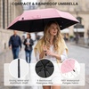 image:imageG4Free 433 Inch Travel Umbrella with Ring Carabiner Handle Automatic Open UV Protection Lightweight Compact Rain amp Sun Umbrella for Backpack Car CommutingPink